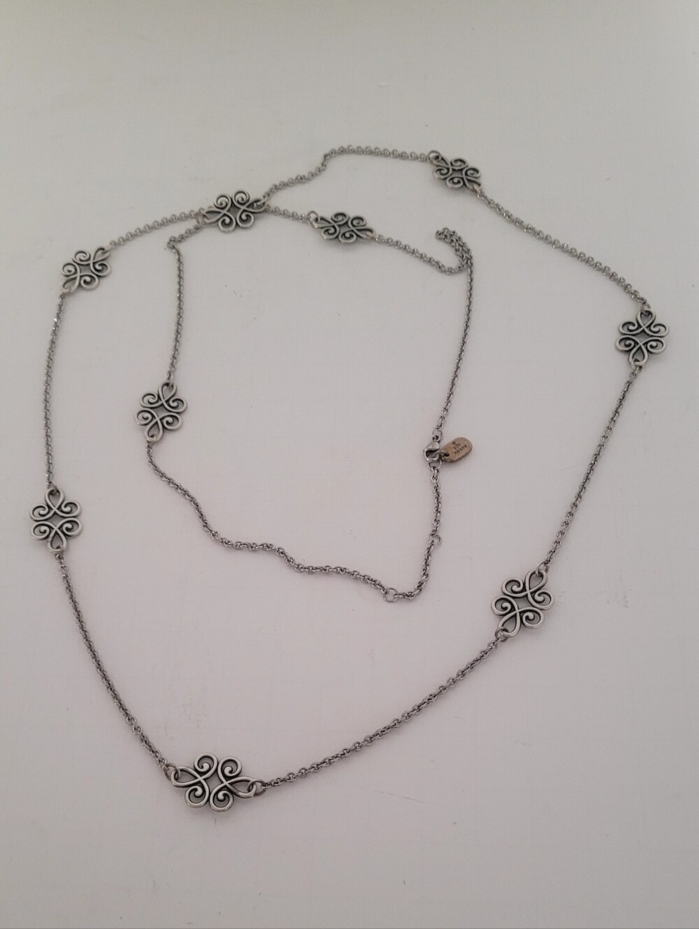 Retired James Avery Sterling Silver Quatrefoil Floral Link Necklace